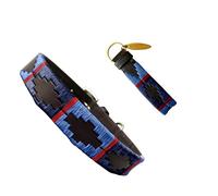 Carlos Diaz Genuine Leather Waxed Embroidered Polo Dog Collar XL