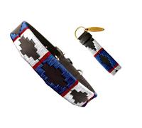 Carlos Diaz Genuine Leather Waxed Embroidered Polo Dog Collar XL