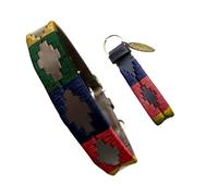 Carlos Diaz Genuine Leather Waxed Embroidered Polo Dog Collar XL