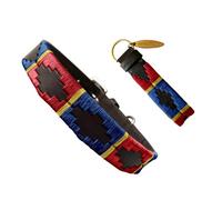 Carlos Diaz Genuine Leather Waxed Embroidered Polo Dog Collar XL