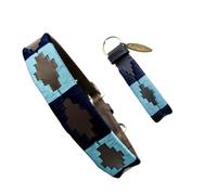 Carlos Diaz Genuine Leather Waxed Embroidered Polo Dog Collar XS