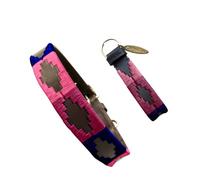 Carlos Diaz Genuine Leather Waxed Embroidered Polo Dog Collar XXS