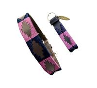 Carlos Diaz Genuine Leather Waxed Embroidered Polo Dog Collar XXS