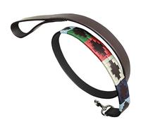 Carlos Diaz Genuine Leather Waxed Embroidered Polo Dog Lead