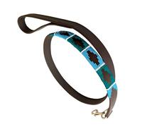 Carlos Diaz Genuine Leather Waxed Embroidered Polo Dog Lead