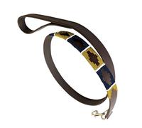 Carlos Diaz Genuine Leather Waxed Embroidered Polo Dog Lead