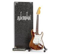 Carlos O'Connell Burnt Guitar Miniature Replica - Fontaines D.C. - Music Gifts - Handmade Ornamental 1/4 Scale - Includes a Display Box, Name Tag and Miniature Guitar Stand