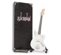 Carlos O'Connell White Guitar Miniature Replica - Fontaines D.C. - Music Gifts - Handmade Ornamental 1/4 Scale - Includes a Display Box, Name Tag and Miniature Guitar Stand