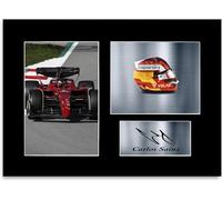 Carlos Sainz 2022 Car Helmet Signed Photo Display Mount A4 for Racing Fans #2