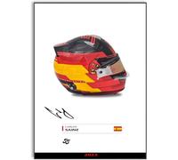 Carlos Sainz 2023 Helmet Signed Poster A4 for Racing Fans