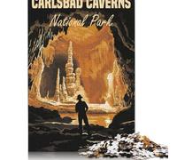 Carlsbad Caverns National Park Poster Puzzle Jigsaws 1000 Pieces for Adults Wooden Puzzle Jigsaws for Adults Family Activity Jigsaw Puzzles 1000pcs (75x50cm)