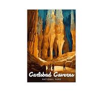 Carlsbad Caverns National Park Vintage Travel Poster Canvas Poster Wall Art Decor Print Picture Paintings for Living Room Bedroom Decoration 12x18inch(30x45cm)