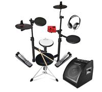 Carlsbro Club100 Compact Electronic Drum Kit with EDA30 Monitor, Starter Electronic Drum Kit for Beginner Players, Includes Stool, Headphones & 50 Melodics Lessons