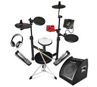 Carlsbro Club100BP1 Compact Electronic Drum Kit with 10" Monitor, Phone/Tablet Mount, 50 Melodics Lessons, Electric Drum Set for Beginner, Customizable Sounds