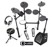 Carlsbro CSD100-R Electric Drum Kit with Stool & Monitors - Complete Electronic Drum Set for Beginners, Compact & Portable Electric Drums for Home Practice, Includes 50 Lessons