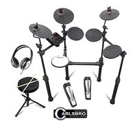 Carlsbro CSD100 R Plus Electronic Drum Kit with Stool, Headphones & 50 Lessons - Compact Electric Drum Set for Beginners, Ideal Beginner Practice Kits
