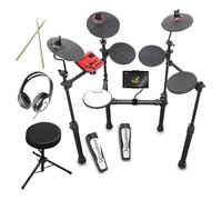 Carlsbro CSD100RBP1 Beginner Electronic Drum Kit Package, 7-Piece, Stool