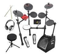 Carlsbro CSD100RBP1 Compact Electronic Drum Kit, 7-Piece Beginner Electric Set with 10" Monitor, Stool, Headphones, Tablet Mount & 50 Free Online Lessons