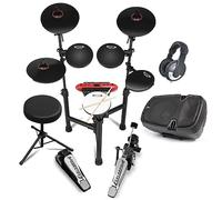 Carlsbro CSD130-R electronic drum kit package with Vonyx speaker, stool & headphones - 8-piece electric drum set for beginners & kids, 20 kits, 250 sounds, 50 free lessons included