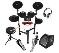 Carlsbro CSD130RBP1 electronic drum kit package with tablet holder, 30W monitor, headphones, stool, AUX & jack cables - complete compact kit, 250 sounds, 20 kits, learning focused