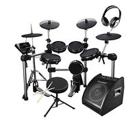 Carlsbro CSD600 Complete Mesh Head Electronic Drum Kit - Silent Mesh Drum Set with Stool, Headphones, Monitor, Sticks & Online Lessons, Realistic Feel, USB & MIDI Connectivity