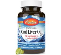 Carlson Cod Liver Oil Minis 280 mg Omega-3 Vitamins A D3 Heart Support 250 Gels