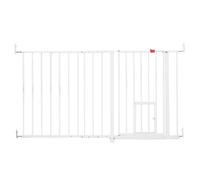Carlson Extra Wide Pet Gate with Cat Flap - Height 76cm, Width 129 - 150cm