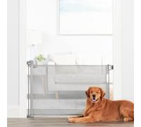 Carlson Extra Wide Retractable Pet Gate, Expands up to 50" Wide, Easy Install, Includes Installation Template, Locking Indicator, Gray