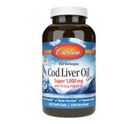 Carlson Labs Cod Liver Oil Gems Super 1,000mg 250 Softgels, Vitamin D3, Immuntiy