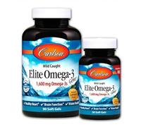 Carlson Labs Elite Omega-3 Pearls 1,600mg, 90+30 Softgels