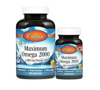 Carlson Labs Fish Oil Softgels Maximum Omega 2000 - 2000 mg Omega-3 - 90+30 Softgels