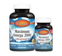 Carlson Labs Maximum Omega 2000mg Fish Oil Heart Brain Vision 120 Softgels Lemon