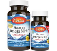 Carlson Maximum Omega Minis, Mini Soft Gels, 1,000 mg Omega-3s, 60 + 20 Soft Gels