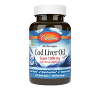Carlson Labs Wild Norwegian Cod Liver Oil Gems 1000mg 100 Softgels