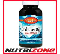 Carlson Labs Wild Norwegian Cod Liver Oil Gems 1000mg - 250 softgels