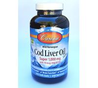 CARLSON LABS WILD NORWEGIAN COD LIVER OIL Super 1000mg 250 softgels