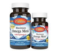 Carlson Maximum Omega Minis, Mini Soft Gels, 1,000 mg Omega-3s, 60 + 20 Soft Gels