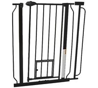 Carlson Pet Products Gate with Pet Door, Black, Extra Tall