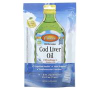 Carlson, Wild Norwegian Cod Liver Oil, Natural Lemon, 15 Liquid Packets, 0.17 fl oz (5 ml) Each