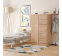 Carlton 1 Door 5 Drawer Kids Robe (Ready Assembled) Ready Assembled 2 U Light Oak Large