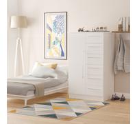 Carlton 1 Door 5 Drawer Kids Robe (Ready Assembled) Ready Assembled 2 U White Large
