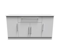 Welcome Furniture Ready Assembled Sherwood 4 Door 1 Drawer Wide Unit In Grey Matt, Grey