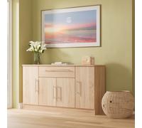 Carlton 4 Door 1 Drawer Wide Unit (Ready Assembled) Ready Assembled 2 U Light Oak One Size