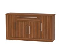 Carlton 4 Door 1 Drawer Wide Unit (Ready Assembled) Ready Assembled 2 U Walnut One Size