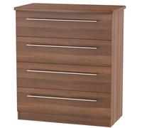 Carlton 4 Drawer Chest (Ready Assembled) Ready Assembled 2 U Walnut Medium