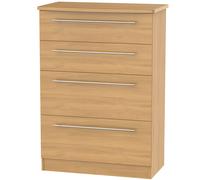 Carlton 4 Drawer Deep Chest (Ready Assembled) Ready Assembled 2 U Natural Medium