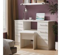 Carlton 6 Drawer Kneehole Desk (Ready Assembled) Ready Assembled 2 U Grey One Size