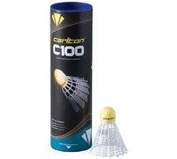 Carlton C100 Synthetic Shuttles White Practice Badminton Shuttlecocks Medium