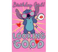 Disney Stitch Birthday Greetings Card for Girls Luxury Stitch Design with Foil for Young Girls Boys Happy Birthday Card for Niece/Granddaughter/Daughter/Sister,Cute Children/Kids Party Birthday Cards