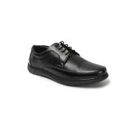 Carlton London Comfortable Flat Round Toe Lace-Up Formal and Office Use, black, 9.5 UK